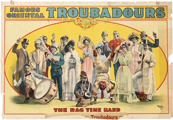 DESIGNER UNKNOWN. [FAMOUS TROUBADOURS.] Two posters. Circa 1900. Sizes vary.